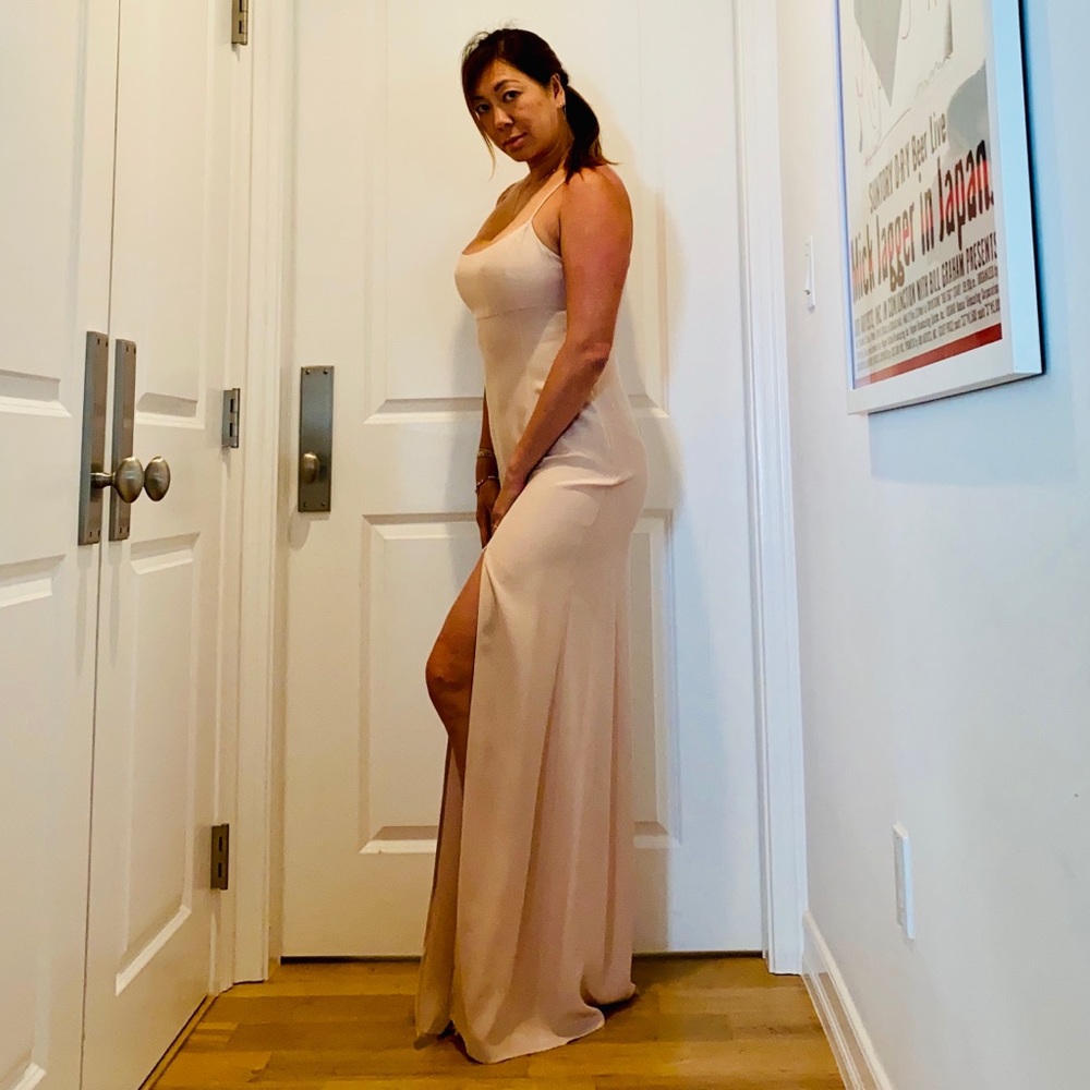 100% silk long dress woman size 3 (US6/8)